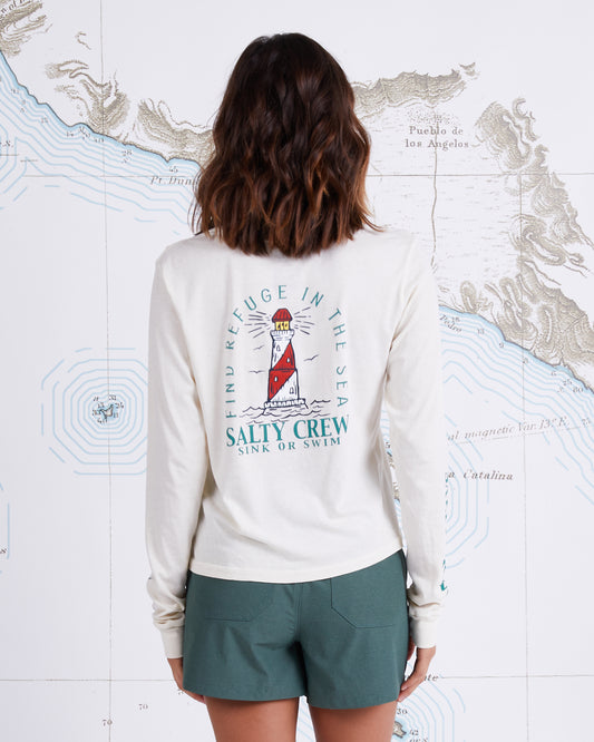 OUTERBANKS LS SKIMMER TEE - Bone