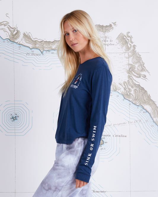 OUTERBANKS LS SKIMMER TEE - Denim
