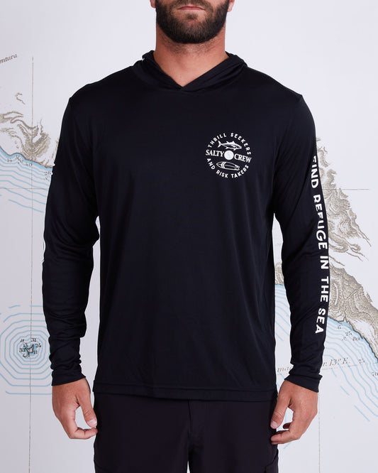 FLIP FLOP HOOD SUNSHIRT - Black