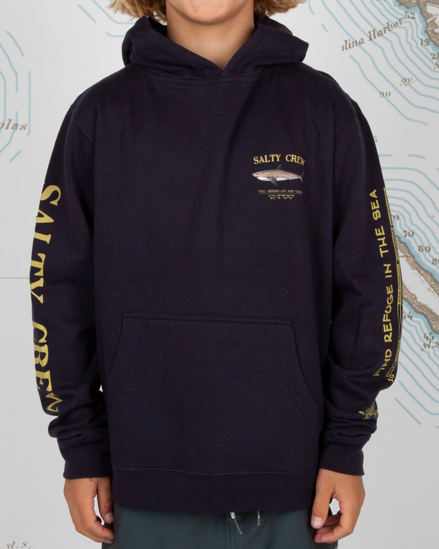 Bruce Boys Hood Fleece - Navy