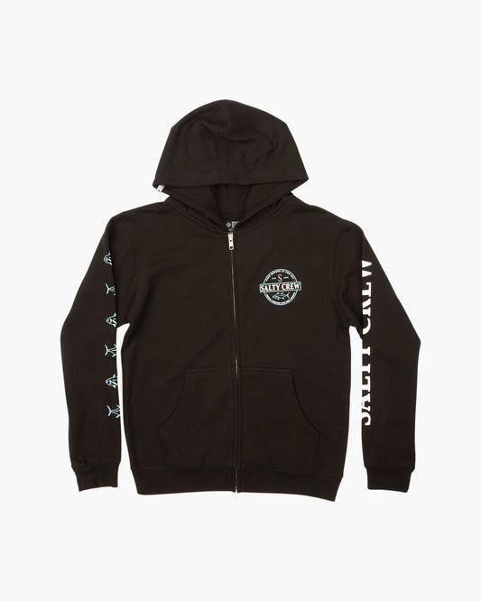 Deep Sea Boys Zip Fleece - BLACK - Salty Crew Australia