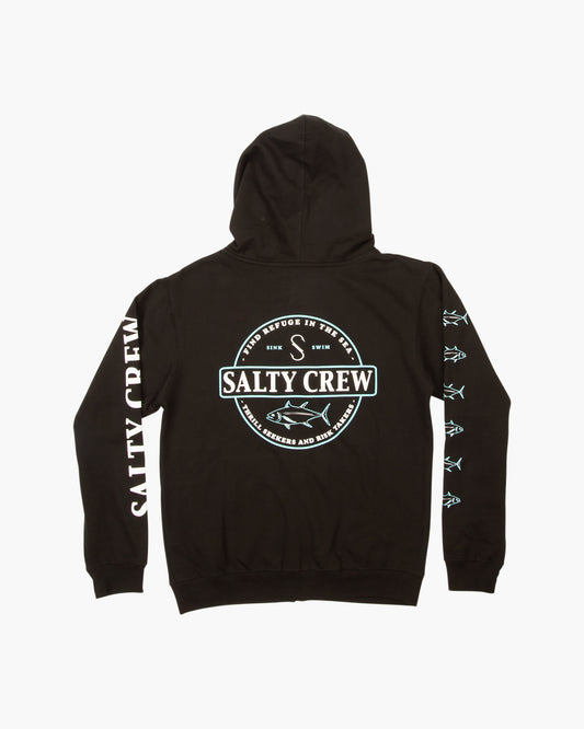 Deep Sea Boys Zip Fleece - BLACK - Salty Crew Australia
