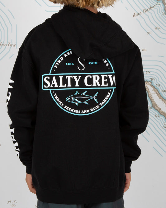 Deep Sea Boys Zip Fleece - BLACK - Salty Crew Australia