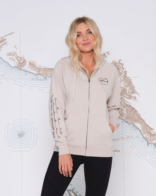 BRUCE ZIP HOODY - Stone Heather