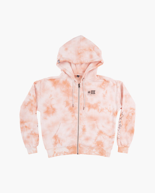 ALPHA ZIP HOODY - Peach Tie Dye