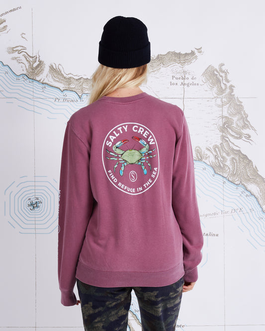 BLUE CRABBER BOYFRINED CREW - Faded Plum - Salty Crew Australia