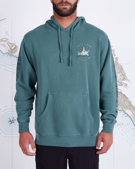 SIREN OVERDYED FLEECE - Pine Green