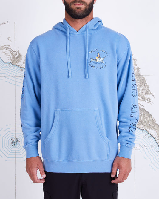 SIREN OVERDYED FLEECE - Slate Blue - Salty Crew Australia