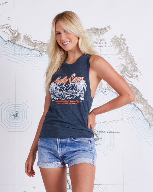 TROPICANA MUSCLE TANK - Antique Denim