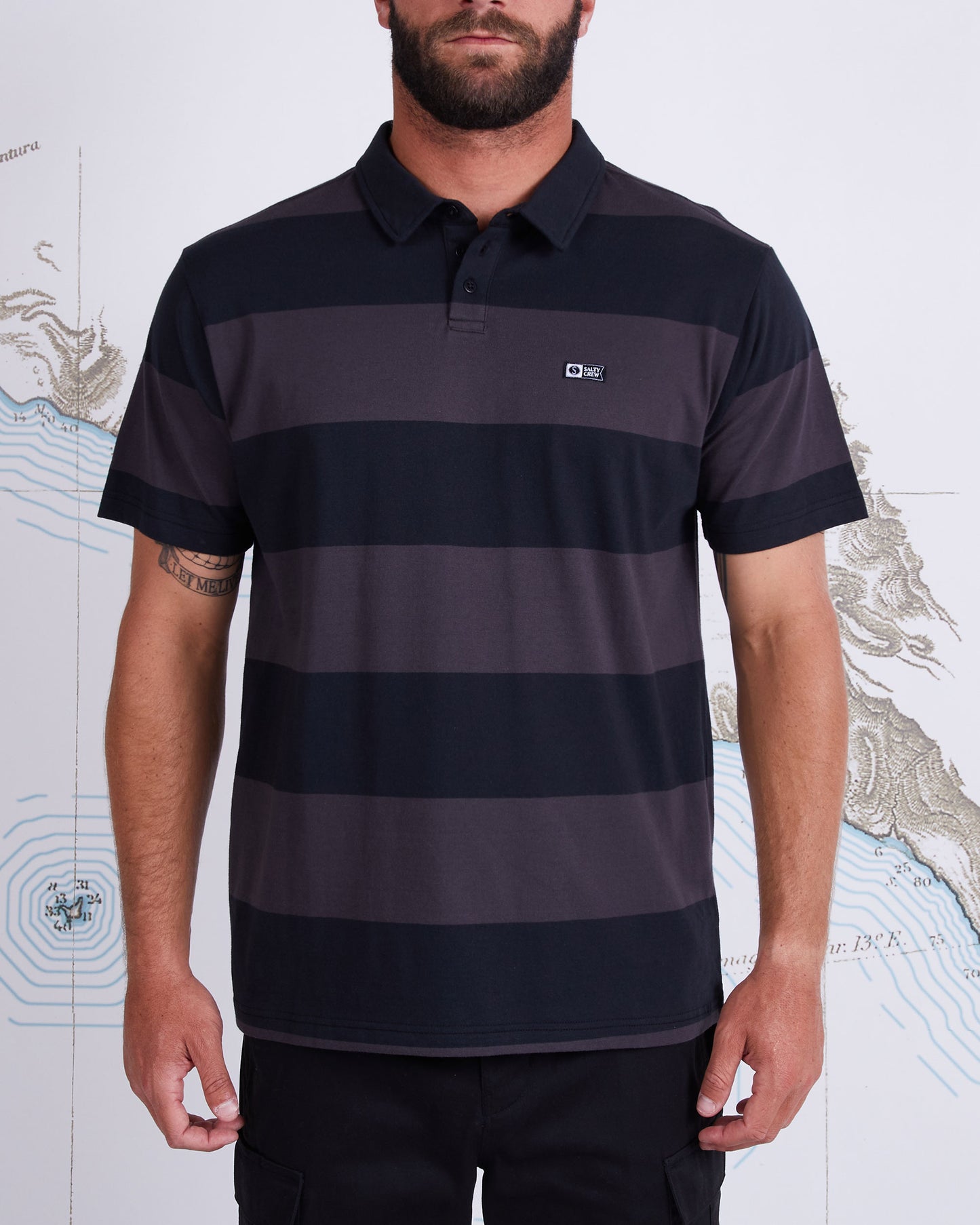 DIVER DOWN S/S POLO - Charcoal