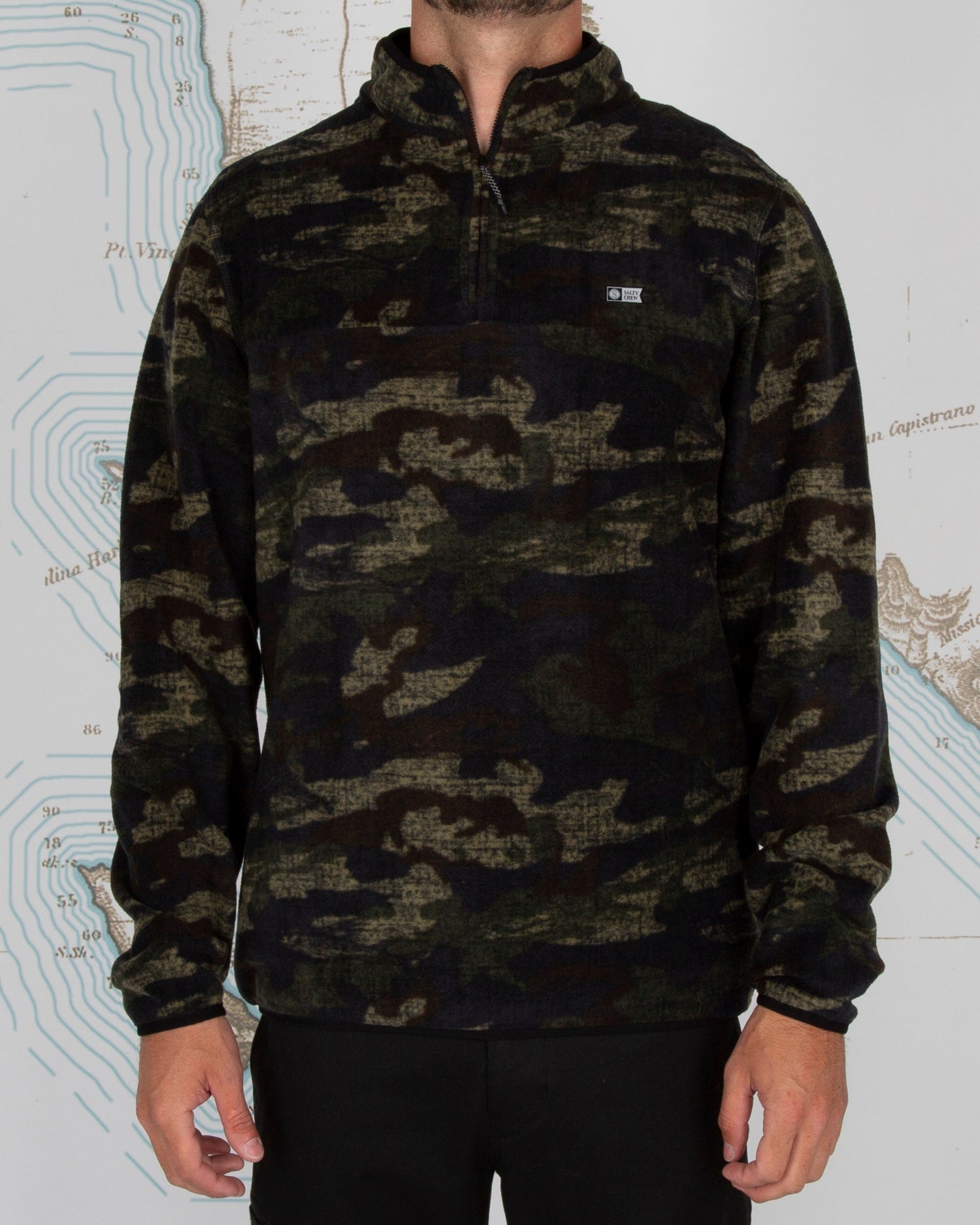 Ballast Qtr Zip Fleece Camo Salty Crew AU
