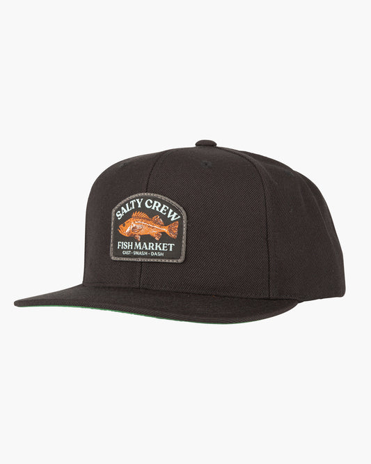 RED ROCK 6 PANEL - BLACK - Salty Crew Australia