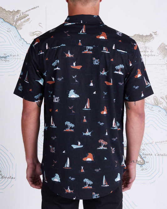 LAY DAY SS WOVEN - Black Teal