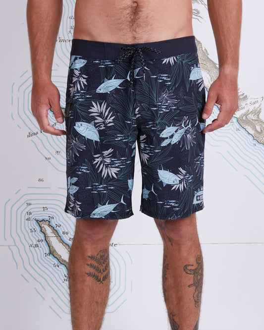KEEL BOARDSHORT - BLACK AQUA - Salty Crew Australia