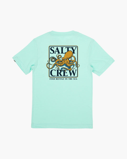 INK SLINGER BOYS S/S TEE - Sea Foam