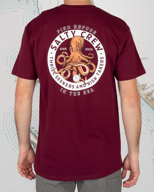 Deep Reach S/S Tee - Burgundy - Salty Crew Australia
