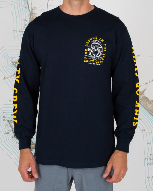 DANCIN DODO PREMIUM L/S TEE - Navy - Salty Crew Australia