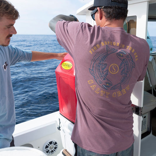 FIN AND YANG PREMIUM S/S TEE - BURGUNDY - Salty Crew Australia