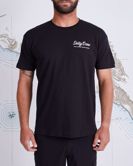 LARGEMOUTH PREMIUM S/S TEE - Black - Salty Crew Australia