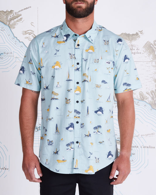 LAY DAY SS WOVEN - Aqua