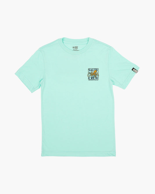 INK SLINGER BOYS S/S TEE - Sea Foam