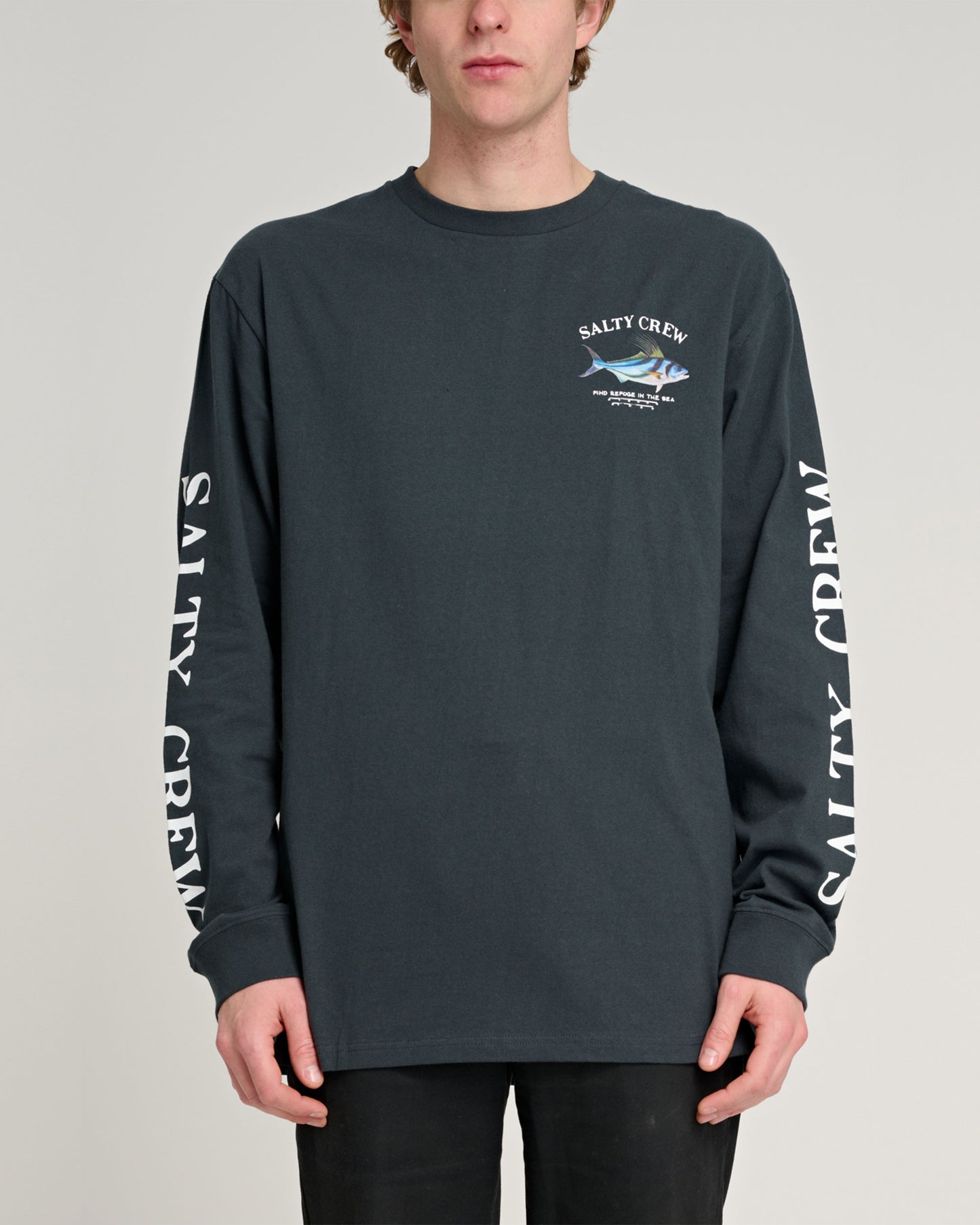 Rooster Standard LS Tee - Coal | Salty Crew Australia