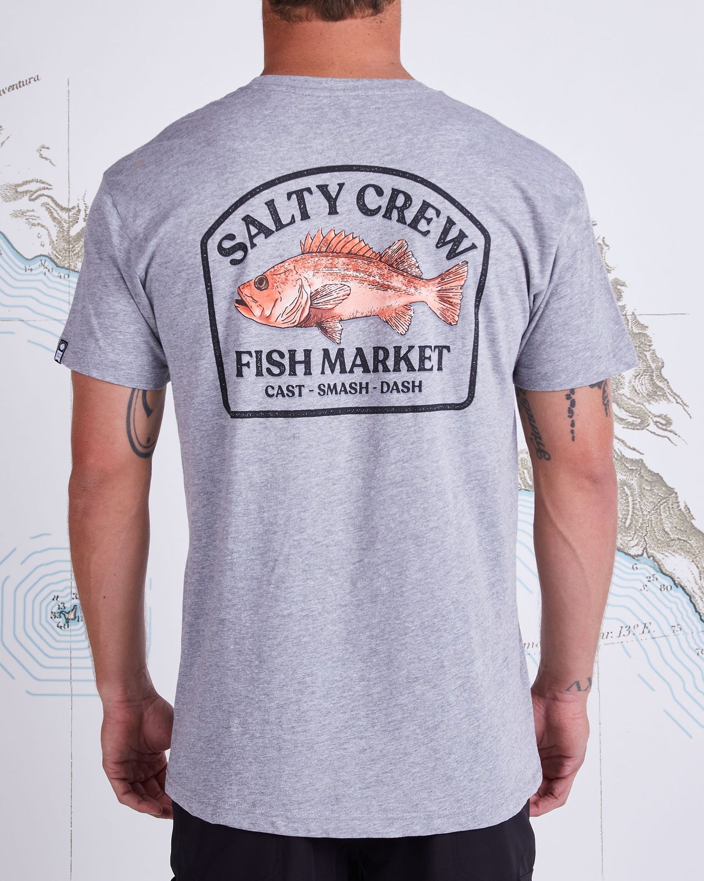 FISH MARKET PREMIUM S/S TEE - Athletic Heather