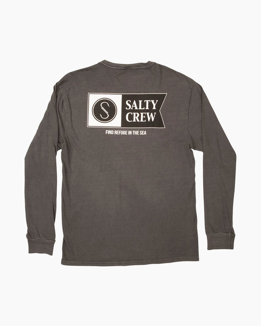 FLAGSHIP PIGMENT L/S TEE - BLACK - Salty Crew Australia