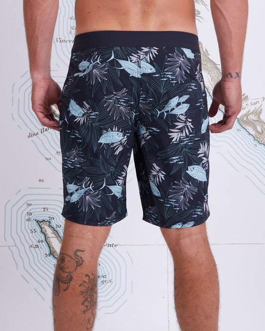 KEEL BOARDSHORT - BLACK AQUA - Salty Crew Australia