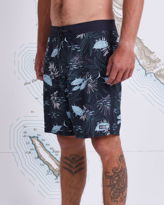 KEEL BOARDSHORT - BLACK AQUA - Salty Crew Australia