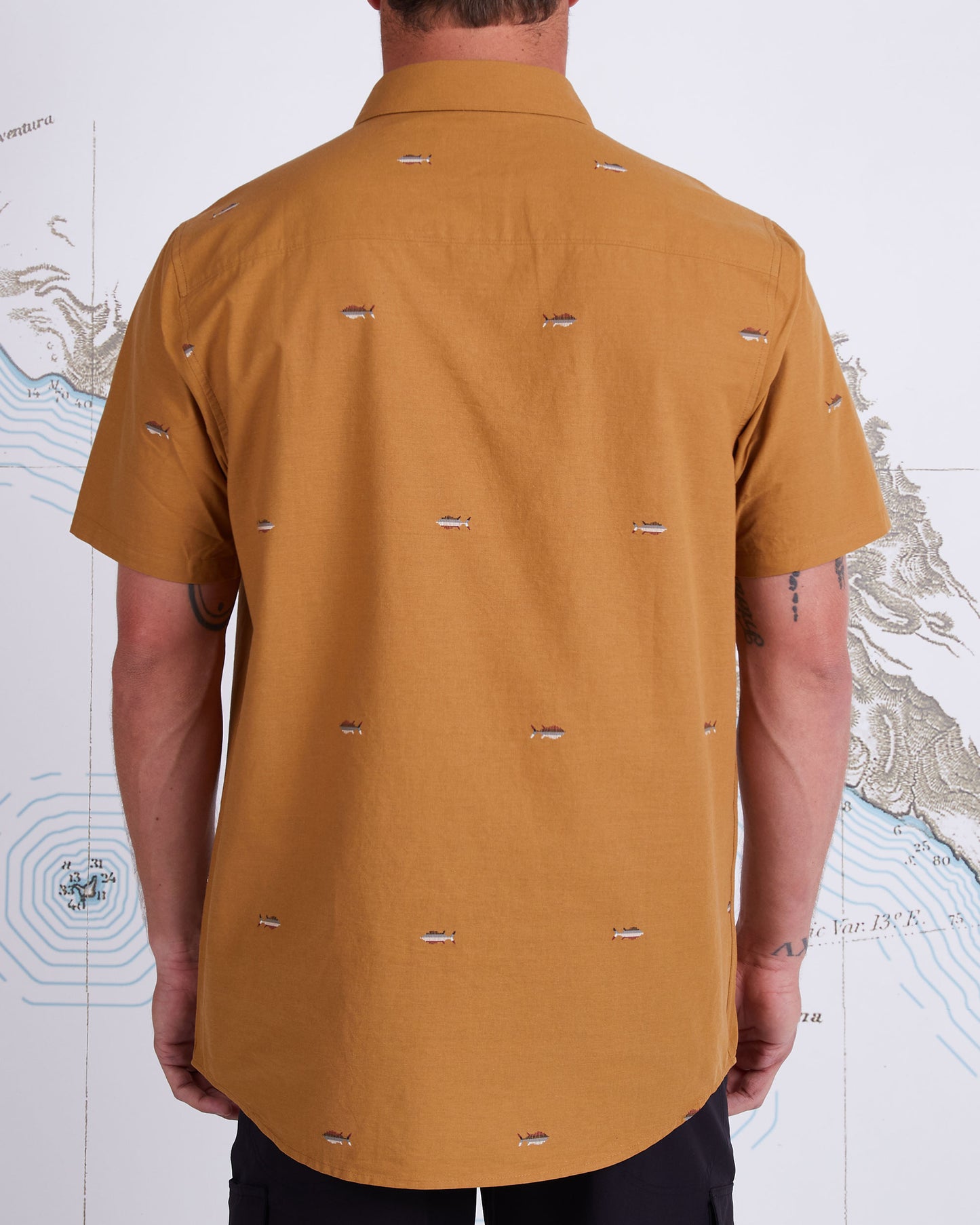 TIGHT LINES S/S WOVEN - Tobacco - Salty Crew Australia