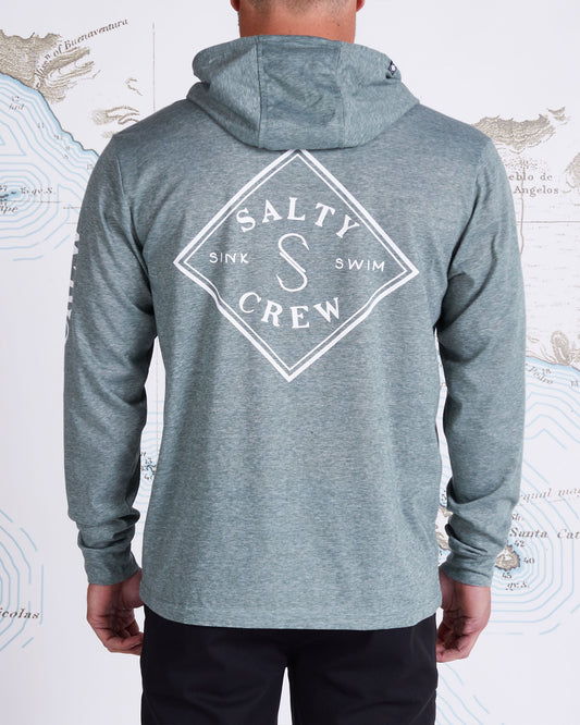 TIPPET POCKET HOOD TECH TEE - Moss - Salty Crew Australia