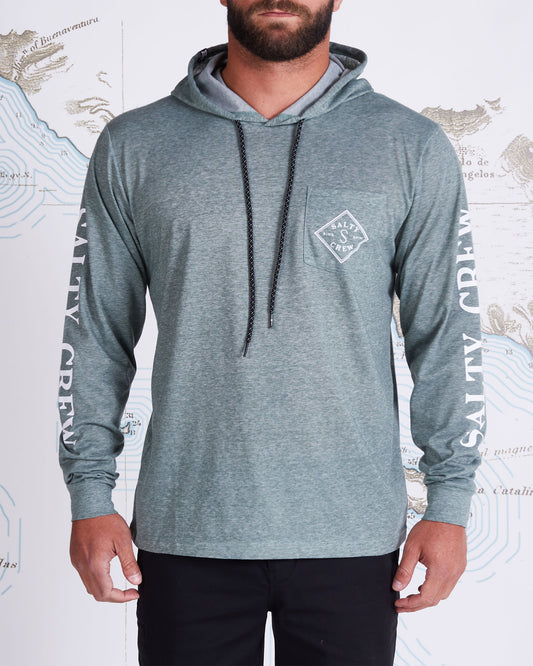 TIPPET POCKET HOOD TECH TEE - Moss - Salty Crew Australia
