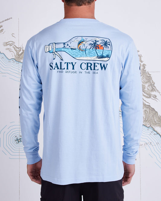 MESSAGE PREMIUM L/S TEE - Light Blue